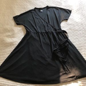 Solid Black Agnes & Dora wrap dress